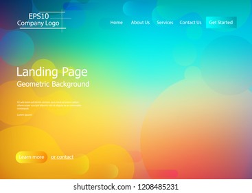 Website template with colorful  geometric shape background Eps10 vector