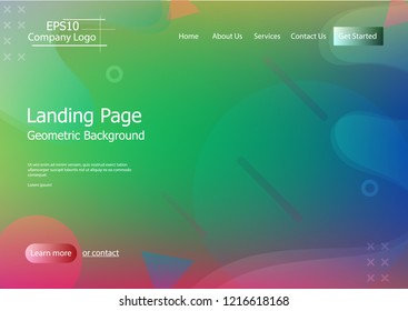 Website template with colorful  geometric shape background Eps10 vector
