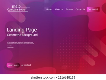 Website template with colorful  geometric shape background Eps10 vector