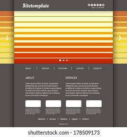 Plantilla de sitio web con diseño de encabezado estriado colorido