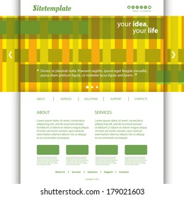 Website Template with Colorful Striped Header Design