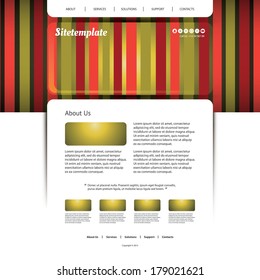 Website Template with Colorful Striped Header Design