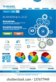 Plantilla de sitio web para negocios corporativos y propósitos de nube. Ideal para blogs de empresa con alta presencia.