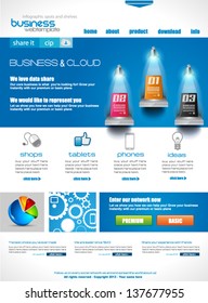 Website Template For Corporate Business And Cloud Purposes. Ideal For Company Blogs With High Class Presence.