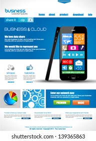 Webseitenvorlage für Unternehmen und Cloud-Zwecke. Ideal für Firmenblogs mit erstklassiger Präsenz.