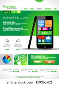 Webseitenvorlage für Unternehmen und Cloud-Zwecke. Ideal für Firmenblogs mit erstklassiger Präsenz.