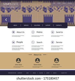 Website Template Design with Abstract Header