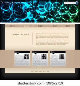 Website template design with abstract plasma header