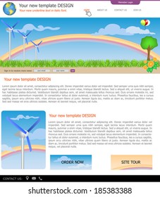 Website template design along with icons and images.   Wind energy related 