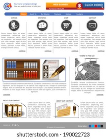 Website template design along with icons and images  