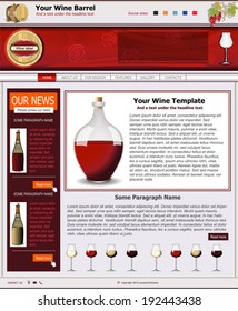 Website template design along with icons and images. Wine cellar related