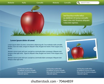 Website template design with apple
