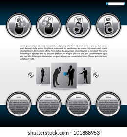 Website template design with beer can top elements