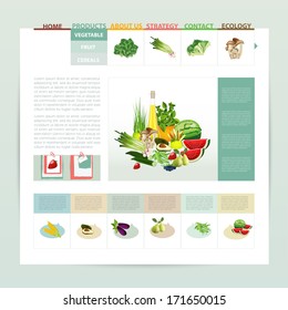 Website template design. Blog sample page. Can be used for bio shop.
