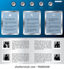 Website template design with business man profiles