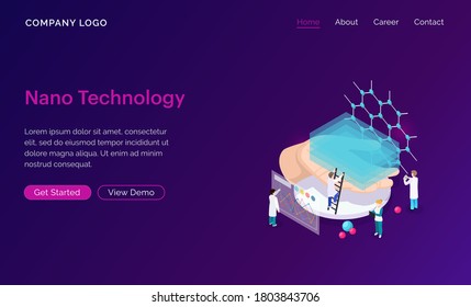 Website template design. Concept for  Nano technology.  Modern vector illustration  for website and mobile website development. Easy to edit and customize.