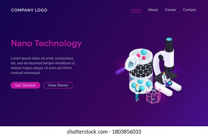 Website template design. Concept for  Nano technology.  Modern vector illustration  for website and mobile website development. Easy to edit and customize.