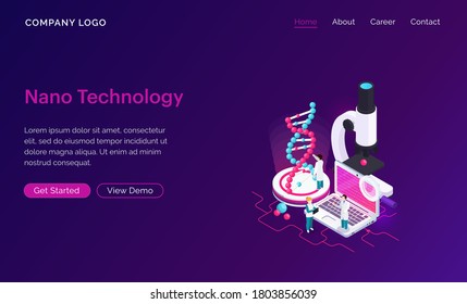 Website template design. Concept for  Nano technology.  Modern vector illustration  for website and mobile website development. Easy to edit and customize.