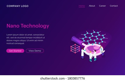 Website Template Design. Concept For  Nano Technology. Modern Vector Illustration  For Website And Mobile Website Development. Easy To Edit And Customize.