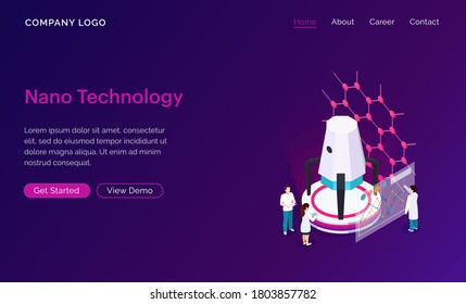 Diseño de plantillas de sitio web. Concepto para la tecnología Nano. Ilustración vectorial moderna para el desarrollo de sitios web y sitios web móviles. Fácil de editar y personalizar.
