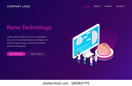 Website template design. Concept for  Nano technology. Modern vector illustration  for website and mobile website development. Easy to edit and customize.