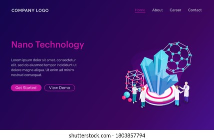 Diseño de plantillas de sitio web. Concepto para la tecnología Nano. Ilustración vectorial moderna para el desarrollo de sitios web y sitios web móviles. Fácil de editar y personalizar.
