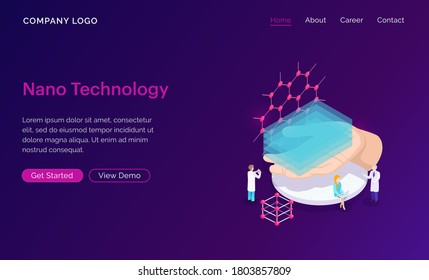 Website template design. Concept for  Nano technology. Modern vector illustration  for website and mobile website development. Easy to edit and customize.