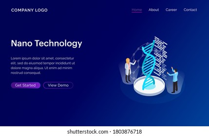 Website template design. Concept for  Nano technology.  Modern vector illustration  for website and mobile website development. Easy to edit and customize.