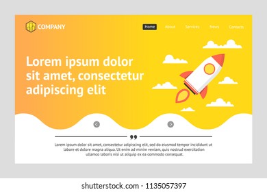 Website template design. Concept of web page design for website, mobile website and apps.