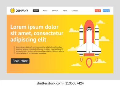 Website template design. Concept of web page design for website, mobile website and apps.