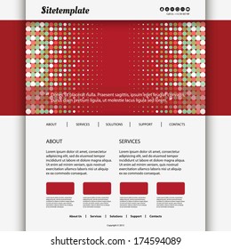 Website Template Design with Dotted Header