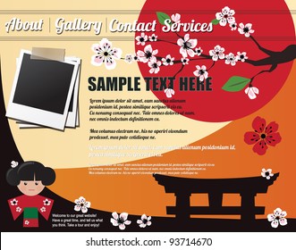 Website template design elements, Japanese motives