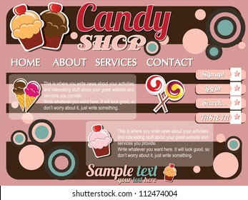 Website template design elements, vintage retro, vector