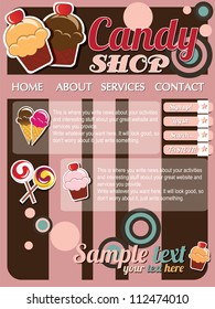 Website template design elements, vintage retro, vector