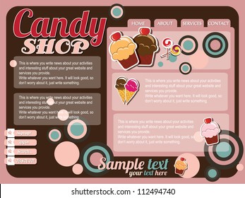 Website template design elements, vintage retro, vector