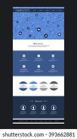 Website Template Design With Header Design - Network Concept Background