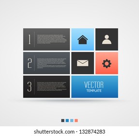 website template design with infographic steps eps10 illustration