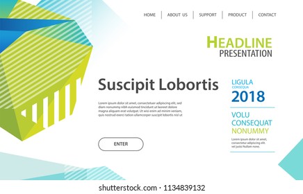 Website template design and landing page geometric shapes background. Vector illustration for apps development, mobile, ui template. 