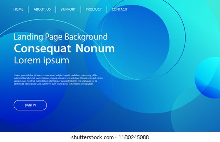 Website template design and landing page line dynamic shapes blue background. Vector illustration for apps development, mobile, ui template. 