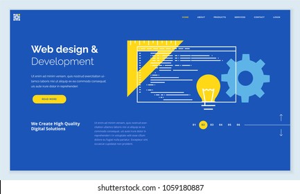 Website template design. Modern flat line vector illustration concept of web page design for website and mobile website development. Easy to edit and customize.