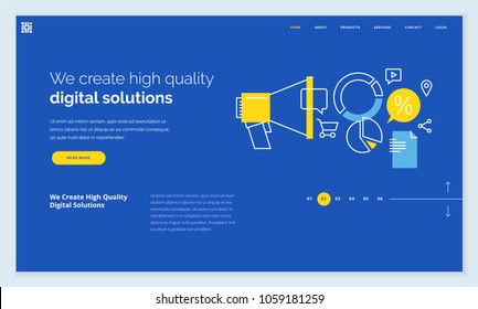 Website template design. Modern flat line vector illustration concept of web page design for website and mobile website development. Easy to edit and customize.