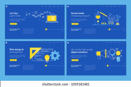 Design de modelo de site. Conceito moderno de ilustração vetorial de linha plana do design de páginas web para o desenvolvimento de sites e sites móveis. Fácil de editar e personalizar.