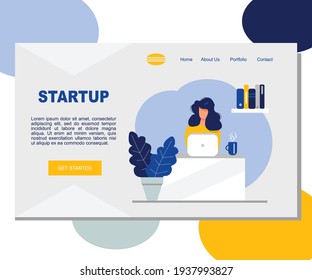 Website template design. Modern flat vector illustration concept of web page design for website and mobile website development. 