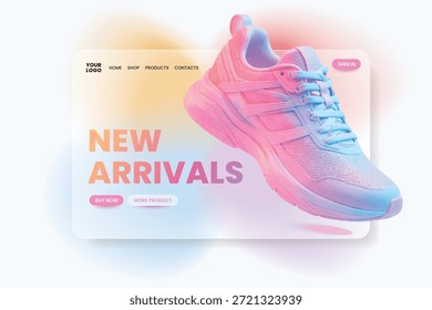 Diseño de Plantilla de Sitio web Concepto moderno de ilustración de morfismo de vidrio de diseño de página de Web para Sitio web y desarrollo de Sitio web móvil. Fácil de editar y personalizar con el color electro verano de la página de aterrizaje desorden UI