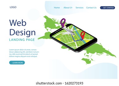 Website template design. 
Modern Parcel package order tracking flat 3d isometry isometric business online store shop delivery concept Suitable for Diagrams, Other Graphic Related Assets