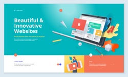 Website template design. Modern vector illustration concept of web page design for website and mobile website development. Easy to edit and customize.