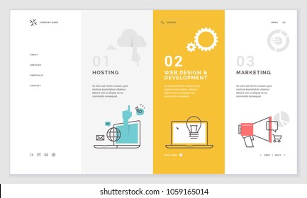 Website template design. Modern vector illustration concept of web page design for website and mobile website development. Easy to edit and customize.