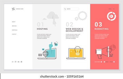 Website template design. Modern vector illustration concept of web page design for website and mobile website development. Easy to edit and customize.