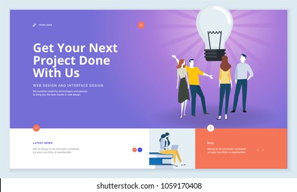 Website template design. Modern vector illustration concept of web page design for website and mobile website development. Easy to edit and customize.