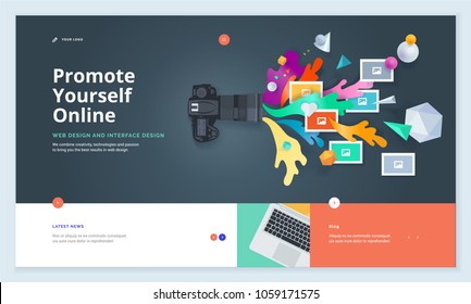 Website template design. Modern vector illustration concept of web page design for website and mobile website development. Easy to edit and customize.